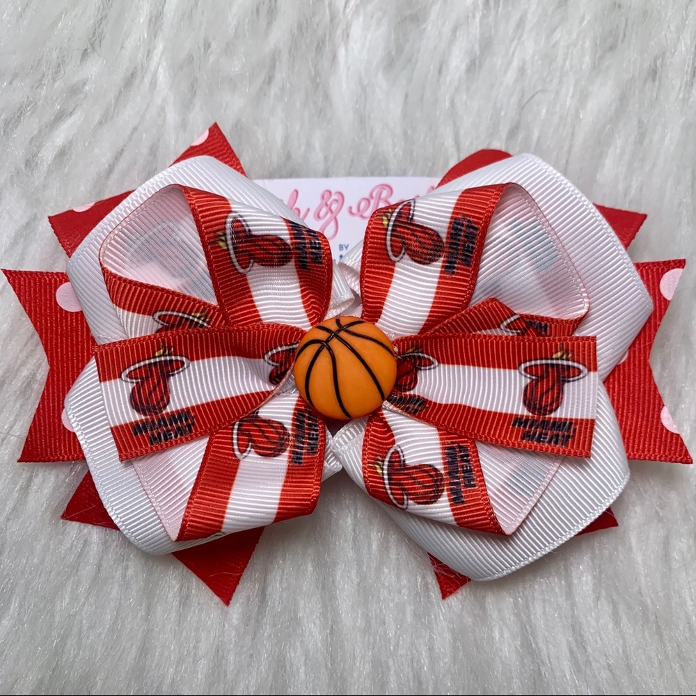 🎀🏀 NBA Miami Heat Hair Bow 🏀🎀